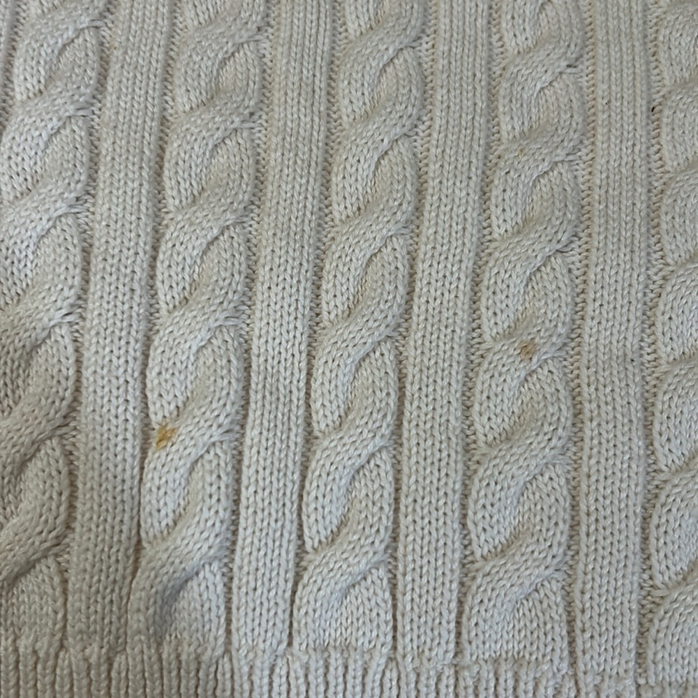 Ralph Lauren White Crewneck Cable Knit Sweater Sz L - Picture 13 of 13
